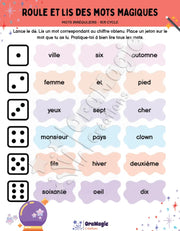 Roule et lis des mots magiques - mots irréguliers 1er cycle - Produit numérique