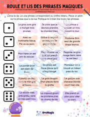Roule et lis des phrases magiques - Avec mots CCV - Produit numérique