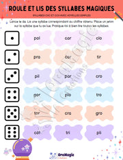 Roule et lis des syllabes magiques - CVC-CCV - Produit numérique
