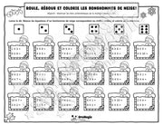 Roule, résous et colorie les bonshommes de neige - Multiplications 1 à 10 - Noël, 3e à 6e année.pdf