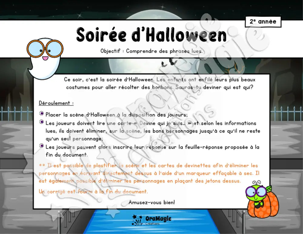 Soirée d'Halloween - Compréhension de lecture - 2e année - 5$.pdf