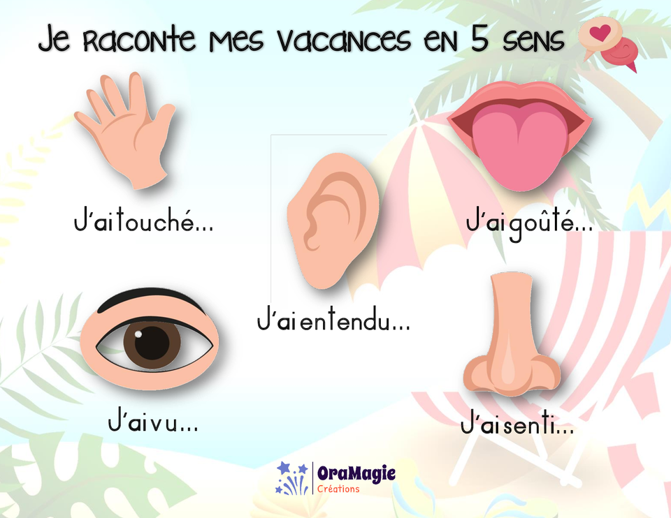 Je raconte mes vacances en 5 sens