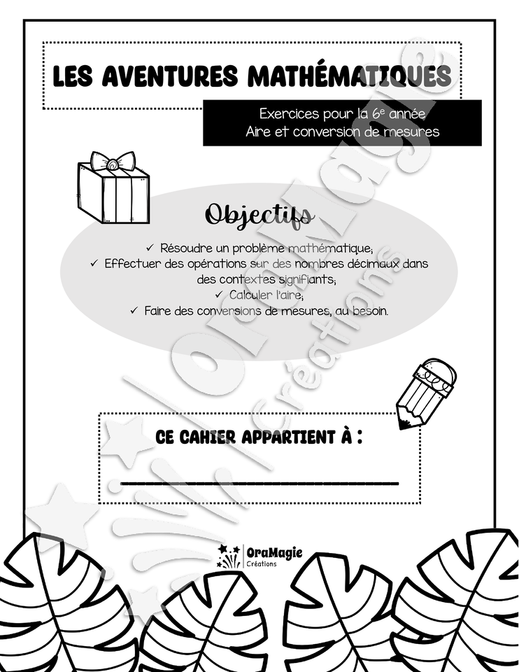 Les aventures mathématiques - Cahier d'exercices - L'aire