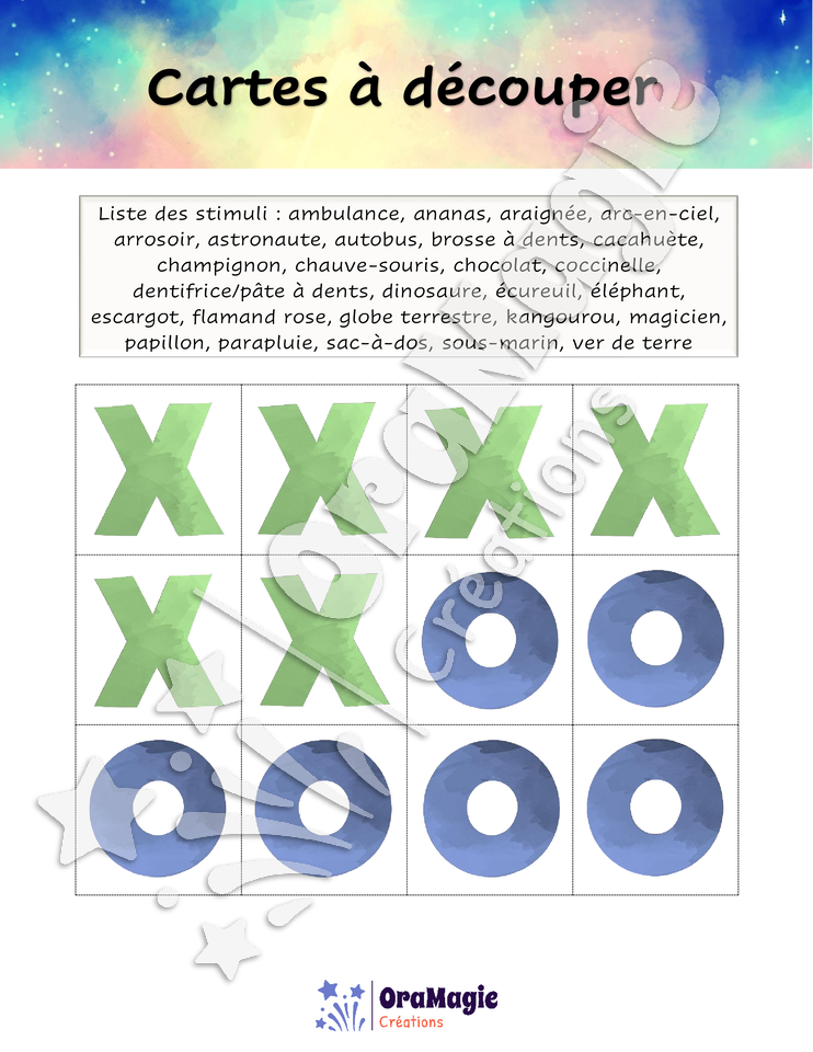 Tic-tac-toe des mots polysyllabiques - 3$
