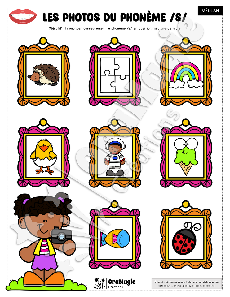 Les photos du phonème -s- 3 positions - 5$