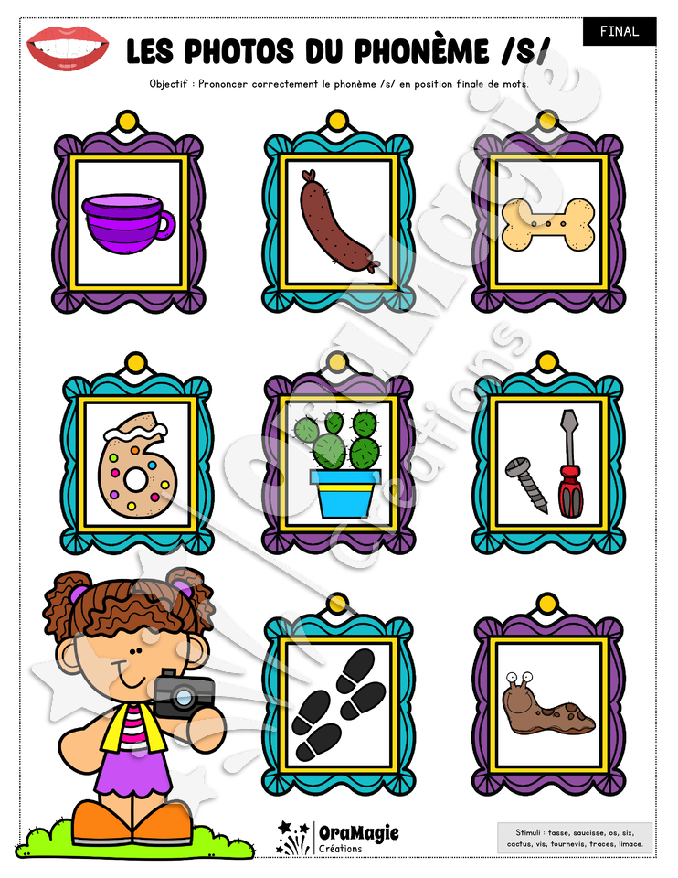 Les photos du phonème -s- 3 positions - 5$