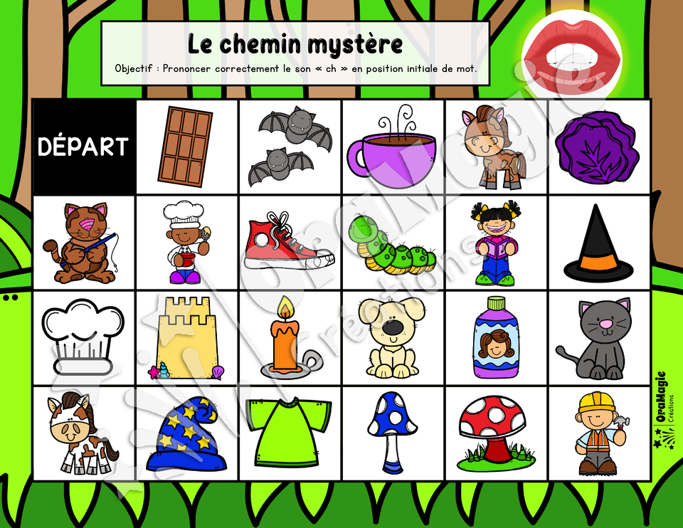 Le chemin mystère du son -ch- position initiale