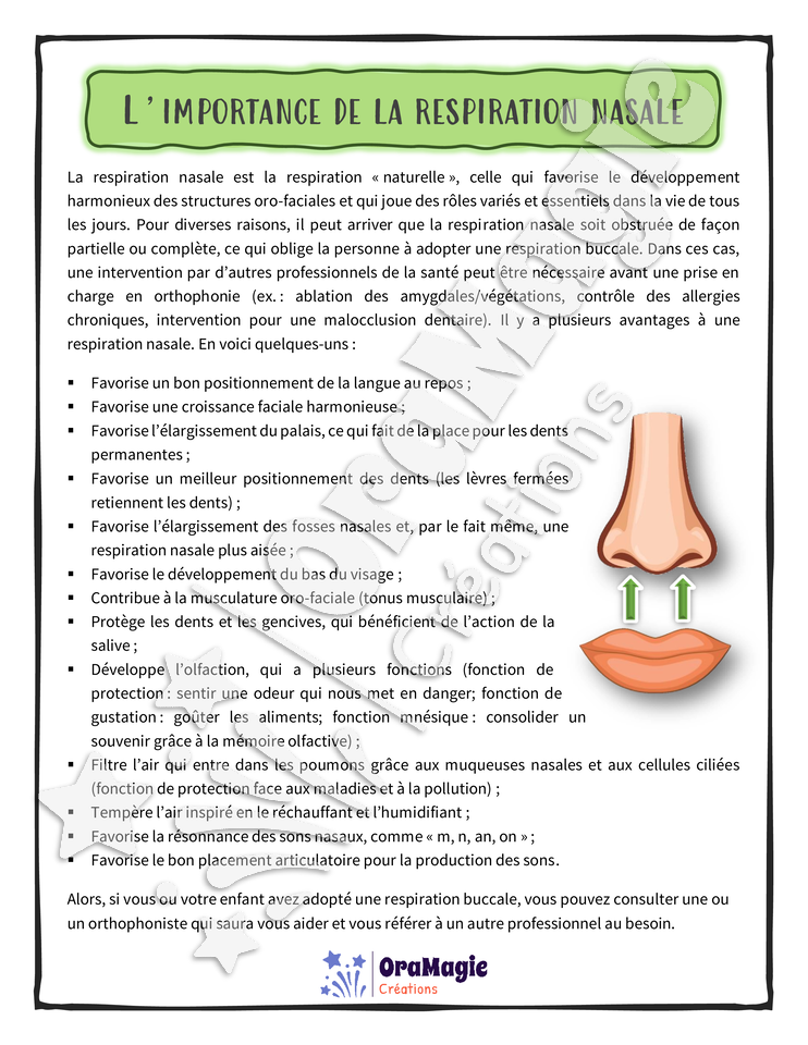 Importance de la respiration nasale
