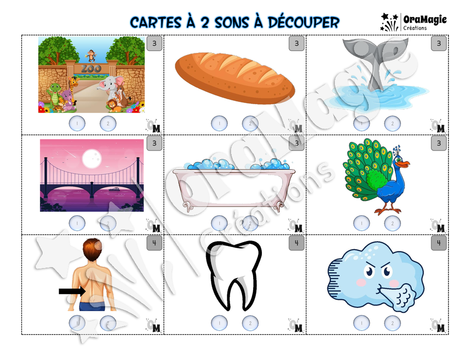 Les poissons à 2 sons - Segmentation phonémique mots CV 