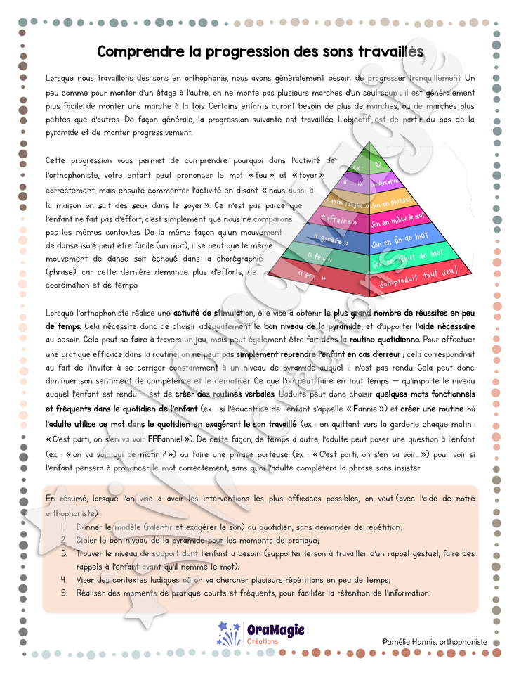 Capsule d'information - Comprendre la progression des sons