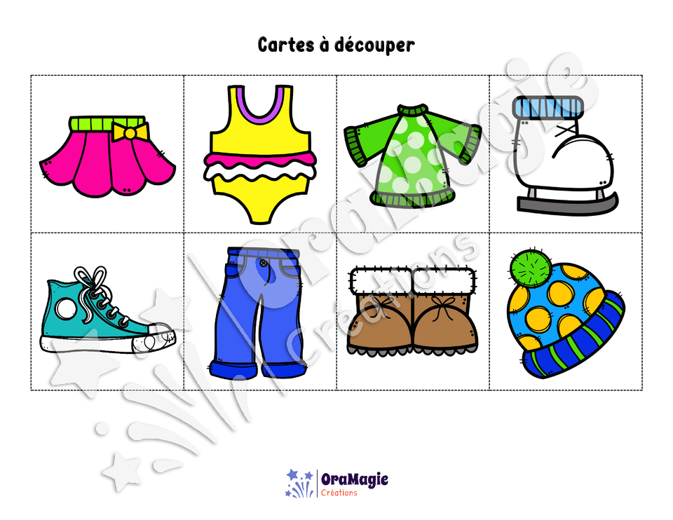 Loto des vêtements - Vocabulaire 