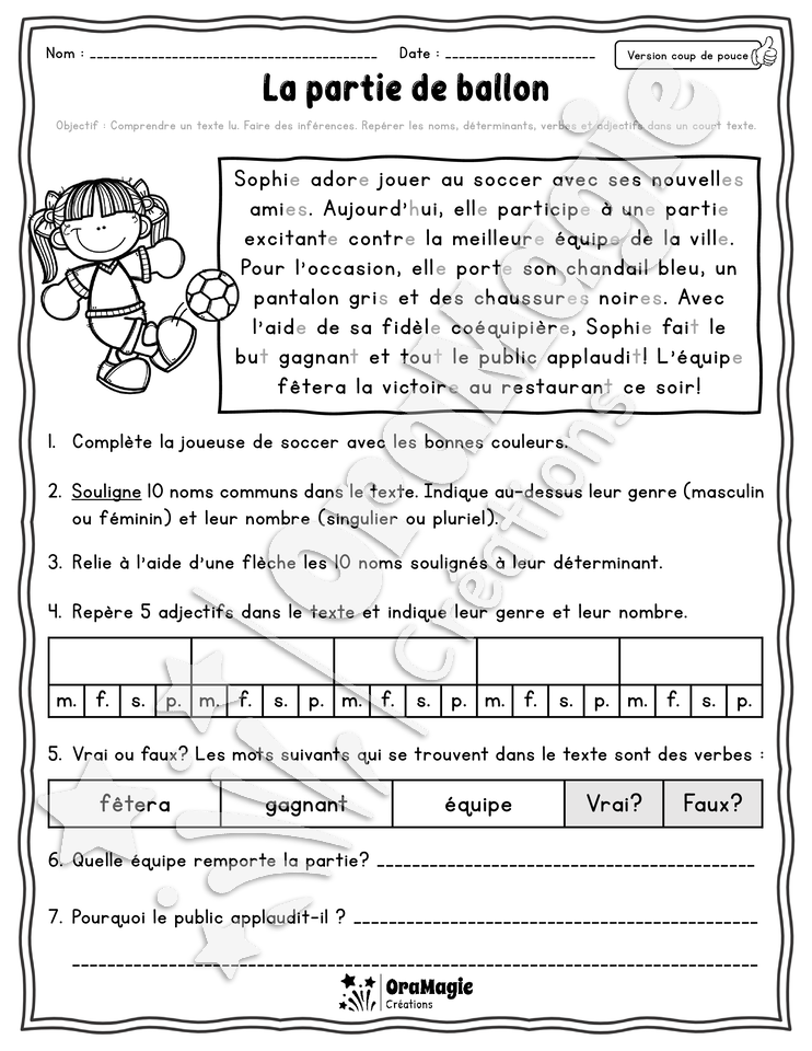 Collection lecture et grammaire - La partie de ballon