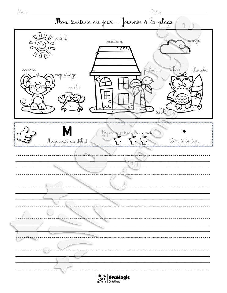 Mon écriture du jour - Journée à la plage