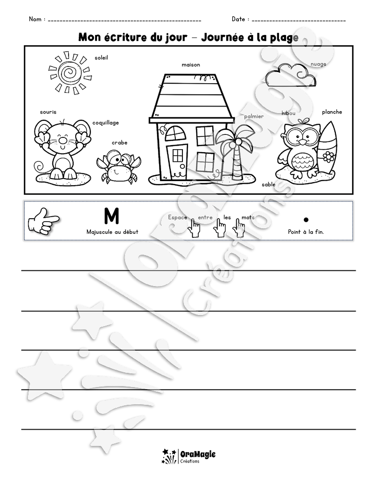 Mon écriture du jour - Journée à la plage