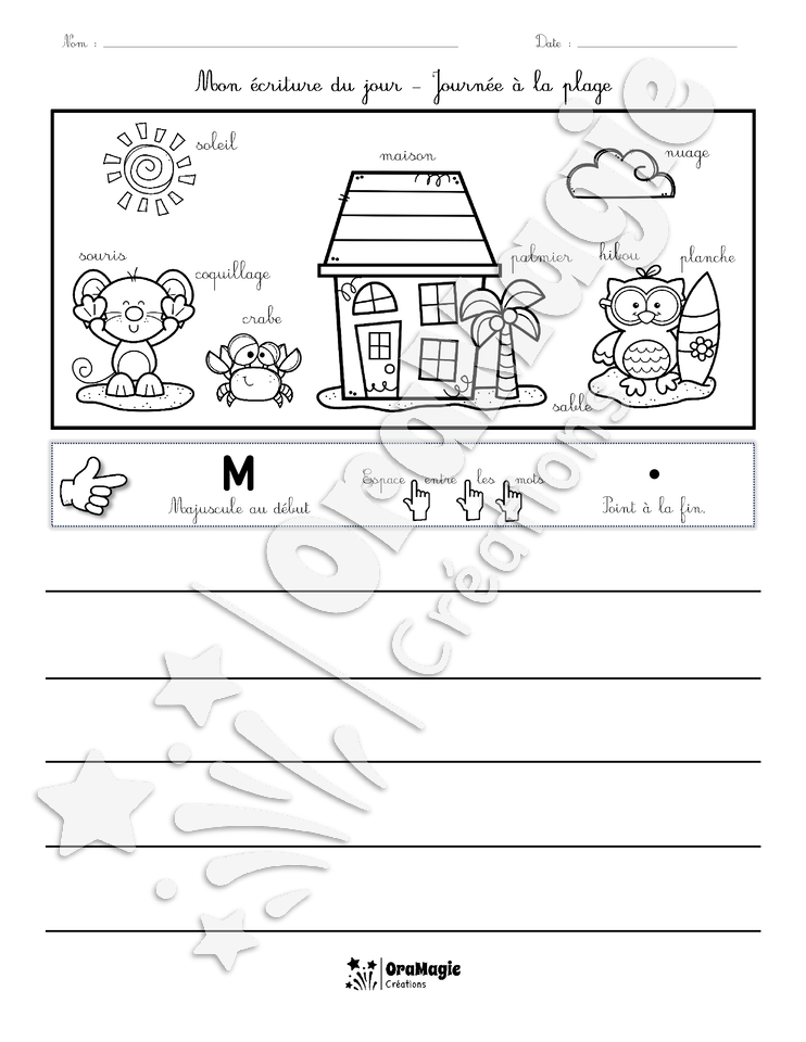 Mon écriture du jour - Journée à la plage