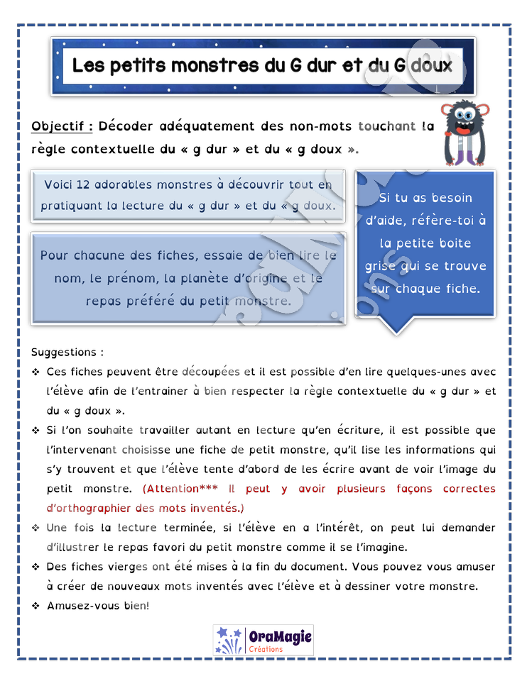 Les petits monstres du g dur vs g doux