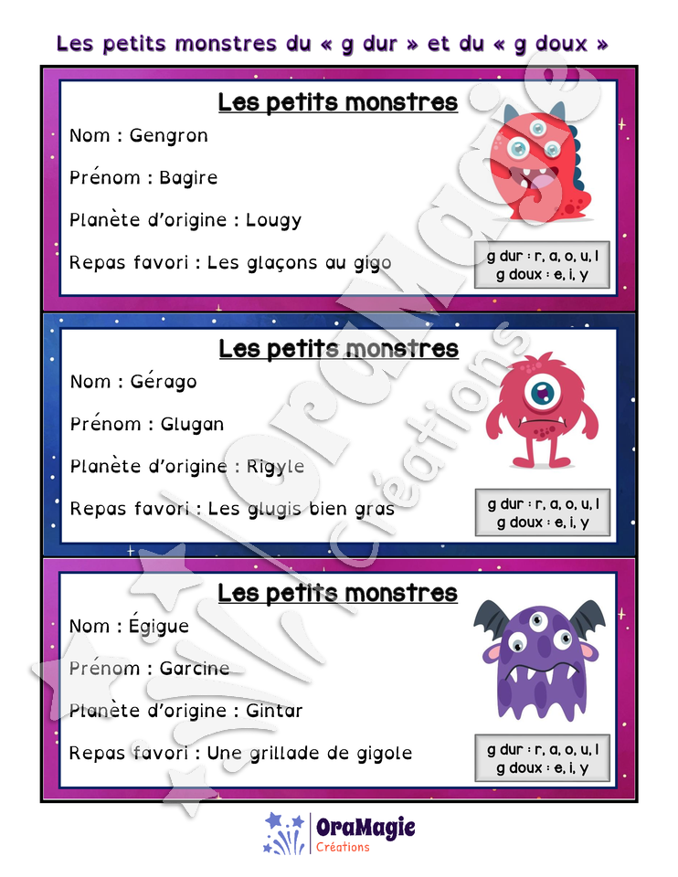 Les petits monstres du g dur vs g doux